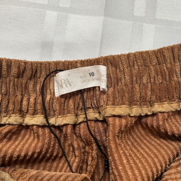 Zara Kids Brown High Waist Wide Leg Brown Corduroy Pants - Picture 12 of 16